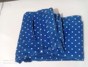 Polka Dot Denim Jeans