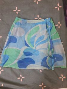Blue & Green Wrap Skirt