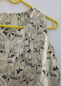Owl Print Crop Top