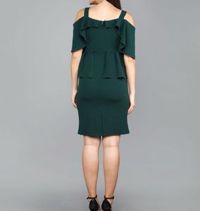 Chic Green Peplum Dress