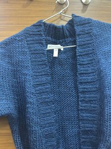 Blue Knit Tie Cardigan