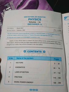 Sri Chaitanya Physics Book - CBSE Class XI