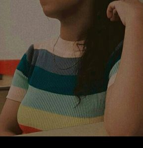 Rainbow Ribbed Knit Top