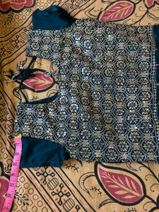 Teal Colour Kurta Sharara Set Size M