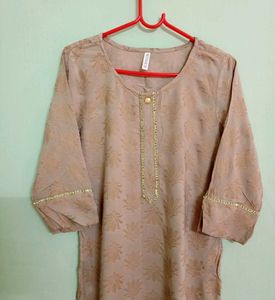 Kurti With Lotus Print- Large Size