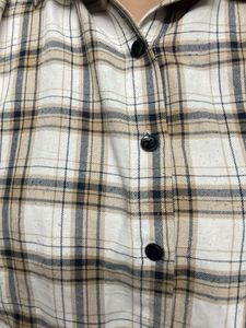 Cropped Plaid Button-Down Top