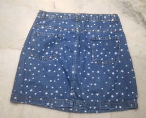 Star Denim Mini Skirt