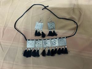 Oxidised Choker Set