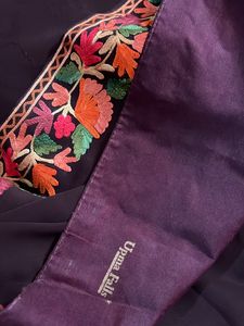 Beautiful Brown Kashmiri Work Saree