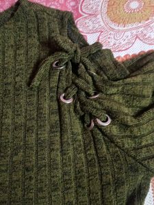 Olive Green Cut-Out Top