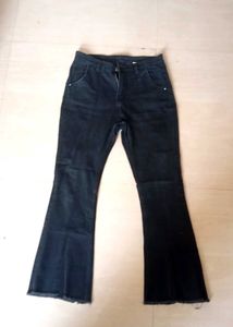 Black Flared Jeans with slits