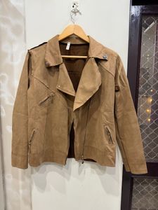 vintage tan suede zipup jacket