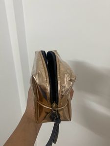 Metallic Pink Makeup Pouch