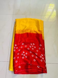 Rajasthani Yellow red Bandhini Saree