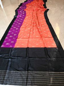 Beautiful Chanderi Black Silk saree