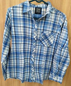 👕☁️DNMX Blue &amp; White Plaid Shirt