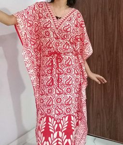 Red Printed Kaftan