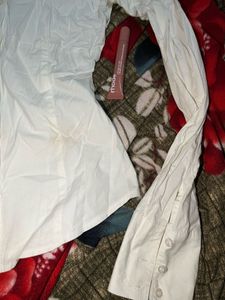 White Long fitted umbrella Sleeve Shirt