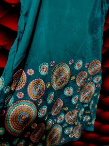 Embroidered Sea Green Kurta