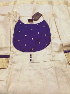 *Kerala Shining Tissue Cotton Kurti - Umbrella Cut