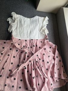 Cute Girl&#39;s Pink Polka Dot Dress