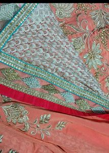Beautiful Coral Georgette Saree