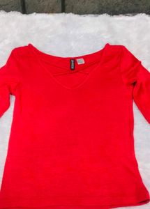 ✅H&amp;M XS size Red Long Sleeve Top✅