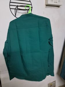 Symbol Mandarin Collar Green Shirt Medium