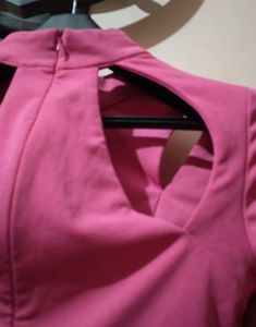 Pink Cutout Long Sleeve Top