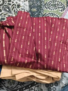 Blue Printed Kurta set and red kurti plaz