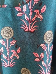 Premium Teal Floral Print Kurta