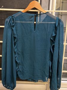 The Teal Pleated Top