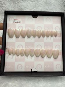 White Chrome Glittery Press On Nails