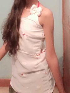 Cute white strap back Top