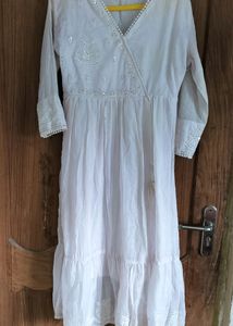 White Embroidered Cotton Dress