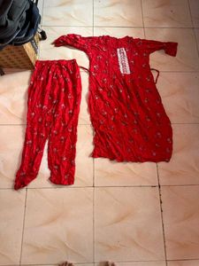 Red Kurta Set
