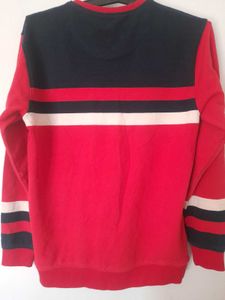 Striped Red Sweatshirt,not faded,like New L size