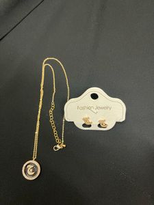 Chain with Locket And Ear Stud