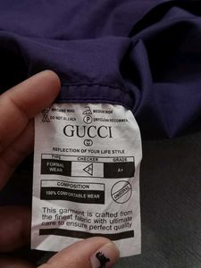 GUCCI MEN&#39;S PURPLE SHIRT