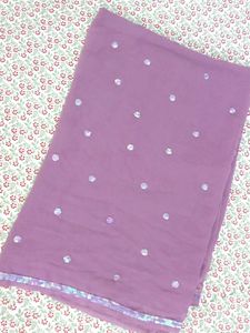 ✨ Lavender Georgette Saree with Shimmering Sequins