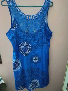 Blue Printed Dress