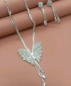 Butterfly Pendant Necklace &amp; Earring Set