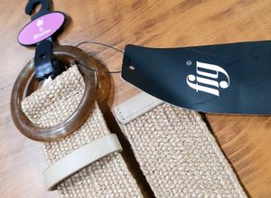 Woven Raffia Belt(beige)