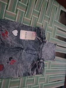 Embroidered Acid Wash Jeans