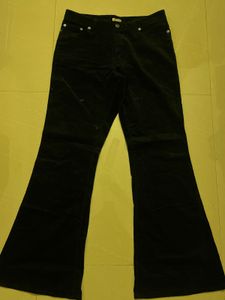 Black Flared Velvet Pants