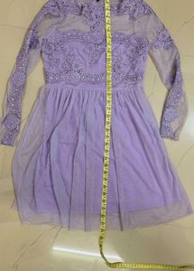 Elegant Lavender Lace Dress