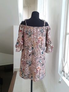 ZARA Floral Off-the-Shoulder Dress