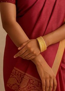 Pola Bangles Set Of 5. Brass With Gold Plated.