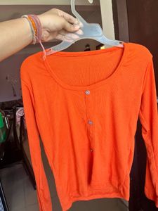 🔥Bright Orange Ribbed Top🔥