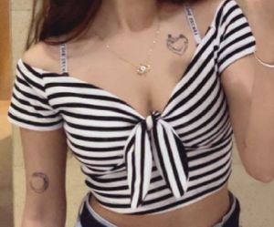 Off Shoulder Front Tie Up Top